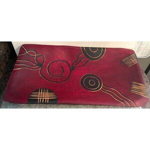 Hand Carved Wooden Decorative Platter, African Inspired Design  # 1952